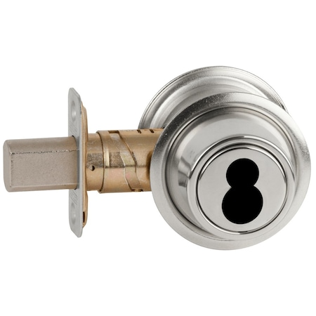 Schlage Grade 2 One Way Deadbolt, Adjustable 2-3/8-in and 2-3/4-in Backset, Bright Chrome Finish B561J 625